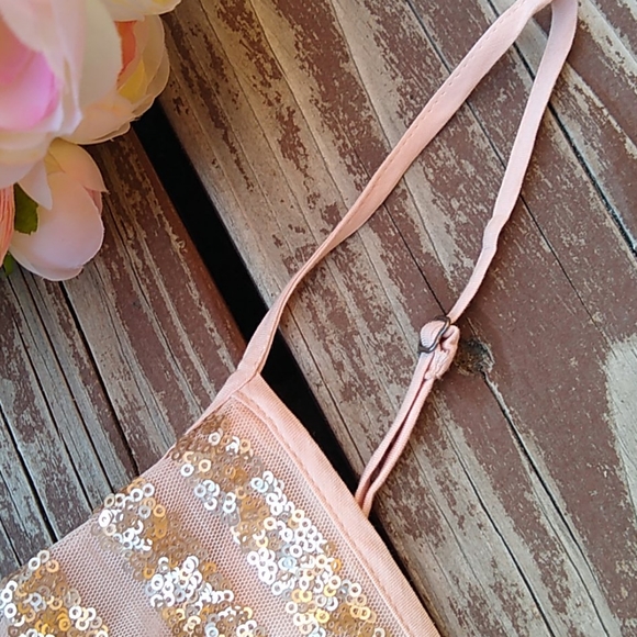 🔥 Price Firm🔥 Hollister Heavenly Sheer Sequin Icy Pink Cami Mini - Picture 3 of 12